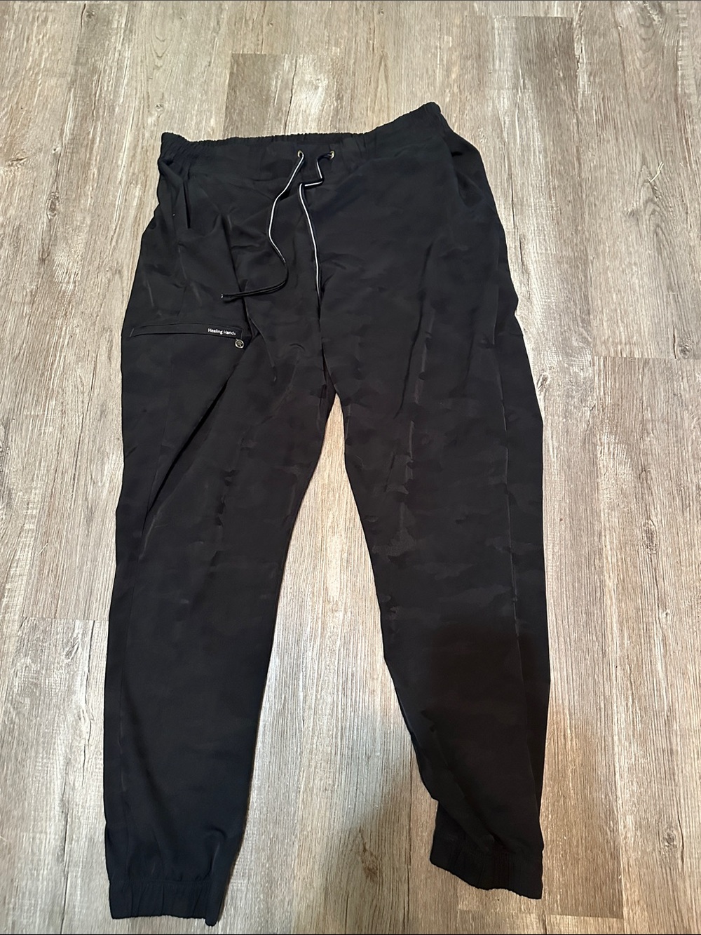 healing hands Black Camo Women's Drawstring Jogger scrubs